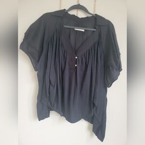 We The Free Black Sunray Babydoll Top Size S
